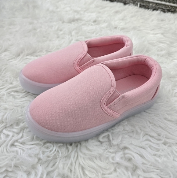 FabKids CANVAS LIGHT UP SLIP ON Sneakers. Rose Shadow. Size 12. New. - Picture 4 of 7